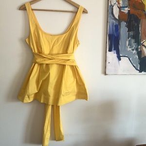 Anthropologie Butter Yellow Top with Tie
